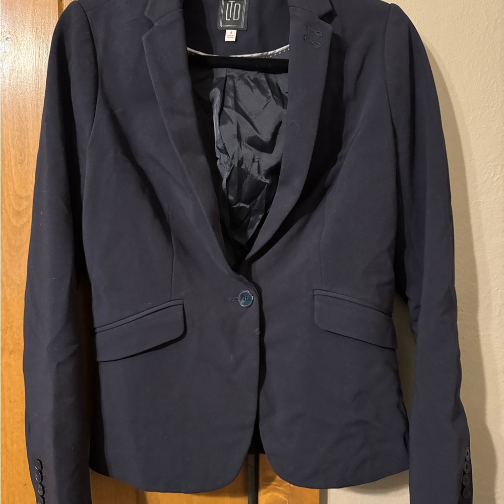 Tailored Navy LTD One Button Lined Blazer